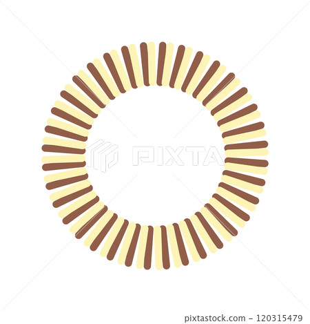 Line-drawn circular frame - Cream yellow (light yellow) x Calm cocoa brown Line-drawn circular frame - Cream yellow (light yellow) x Calm cocoa brown 120315479