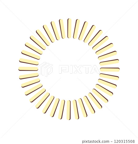 Linear circular frame - Cream yellow (light yellow) x dark chocolate brown 120315508