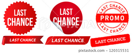 last chance promotion discount market shop offer flash sale marketing announcement advertisement ads stamp red badge emblem sticker label banner ribbon button design icon set collection last chance promotion discount market shop offer flash sale marketing announcement advertisement ads stamp red badge emblem sticker label banner ribbon button design icon set collection 120315531