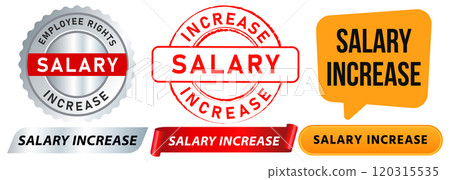 Salary increase job employee paid finance rise earning income financial work payment stamp colorful badges emblem sticker label banner button ribbon design icon set collection Salary increase job employee paid finance rise earning income financial work payment stamp colorful badges emblem sticker label banner button ribbon design icon set collection 120315535