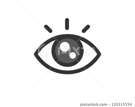 Illustration of wide-open eye icon (line drawing color) Illustration of wide-open eye icon (line drawing color) 120315554