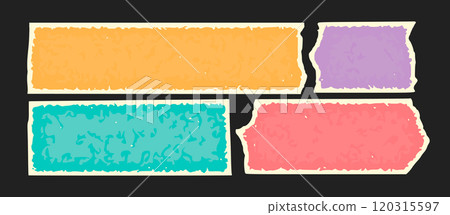 Different colors torn paper pieces vector elements isolated Different colors torn paper pieces vector elements isolated 120315597