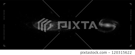 Scientific illustration of galaxies on black background. Elements of this image furnished by NASA 120315622