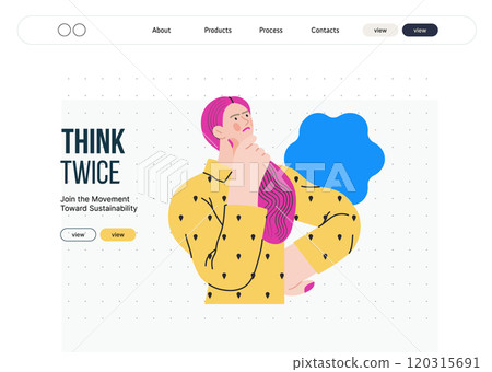 Thinking people, modern flat vector concept illustration- woman standing thoughtfully, looking upwards, bubble near head Metaphor for reflection, analysis, introspection, contemplation, deep thought Thinking people, modern flat vector concept illustration- woman standing thoughtfully, looking upwards, bubble near head Metaphor for reflection, analysis, introspection, contemplation, deep thought 120315691