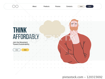 Thinking people, modern flat vector concept illustration- man standing thoughtfully, looking forward, bubble near his head Metaphor for reflection, analysis, introspection, contemplation, deep thought Thinking people, modern flat vector concept illustration- man standing thoughtfully, looking forward, bubble near his head Metaphor for reflection, analysis, introspection, contemplation, deep thought 120315692