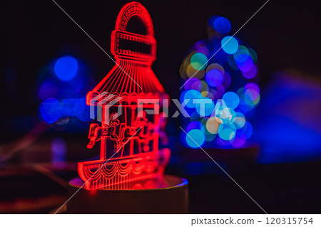 Merry Go Round carousel illuminated at night Merry Go Round carousel illuminated at night 120315754