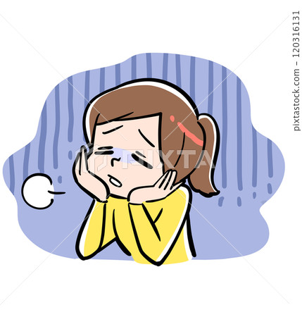 A depressed woman resting her chin on her hands A depressed woman resting her chin on her hands 120316131