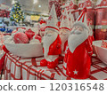 Festive Christmas Decorations with Ceramic Santa Claus Figures 120316548