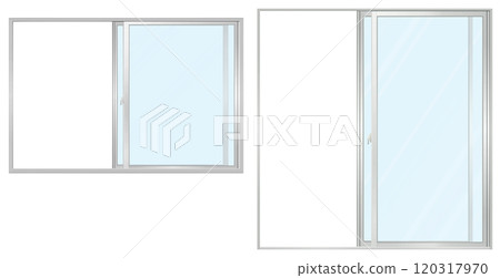 2 種開放式銀色推拉窗套裝 120317970