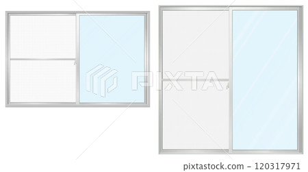 Silver sliding window with screen, set of 2 Silver sliding window with screen, set of 2 120317971