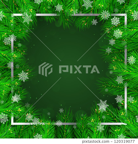 Winter card layout with christmas tree Winter card layout with christmas tree 120319077