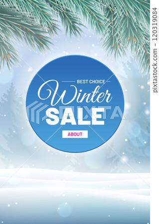 Winter sale web banner with christmas tree Winter sale web banner with christmas tree 120319084