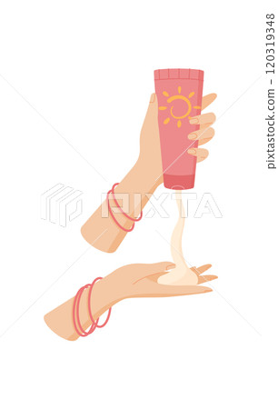 Hand squeeze sun screen cream product, flat uv block lotion pack, cartoon spf cream container, creative sunblock moisturizer product, vector sun screen oil tube, Hand squeeze sun screen cream product, flat uv block lotion pack, cartoon spf cream container, creative sunblock moisturizer product, vector sun screen oil tube, 120319348