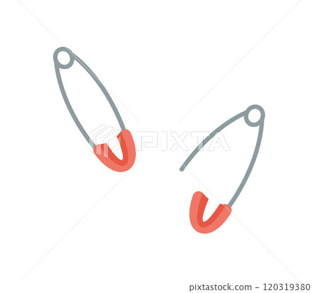 Tailor pin icon, cartoon tailor craft supplies object, vector dressmaking tool design, hand drawn sewing decoration element, flat fashion accessories illustration, 120319380