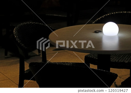 Cafe terrace chairs and table Cafe terrace chairs and table 120319427