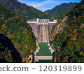 佐久間水壩秋季鳥瞰圖 120319899