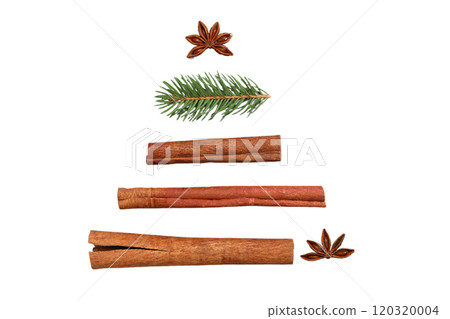 PNG, Christmas table setting, Christmas tree shape, isolated on white background. 120320004