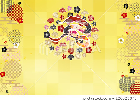 Snake New Year's card zodiac background Snake New Year's card zodiac background 120320075