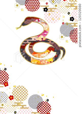 Snake New Year's card zodiac background 120320080