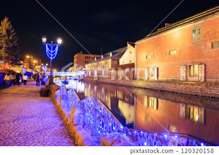 小樽運河的光輝～11月的夜晚的彩燈～ 120320158