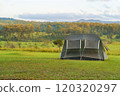 Tourist dome tent camping at forest camping site 120320297