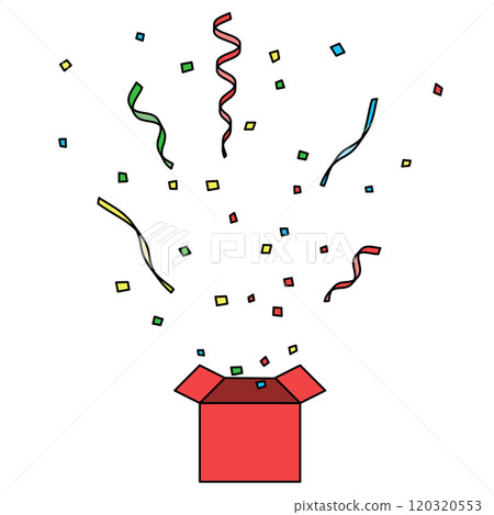 從盒子裡飛出的五彩紙屑 從盒子裡飛出的五彩紙屑 120320553