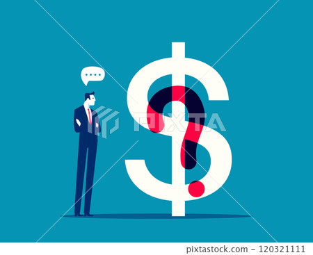 Dollar symbol question mark and man. Vector Question Mark and Dollar Symbol Intertwined 120321111
