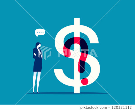 Dollar symbol question mark and man. Vector Question Mark and Dollar Symbol Intertwined 120321112