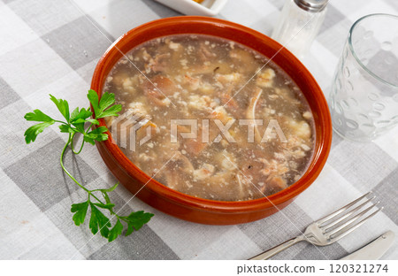 Portion of fresh kholodets on dinning table Portion of fresh kholodets on dinning table 120321274