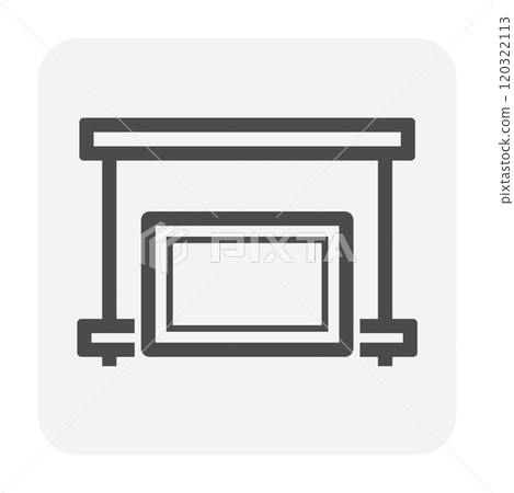 Air duct hanger vector icon, part in ductwork install in hvac air conditioning, ventilation system. 120322113