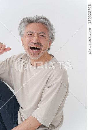 Smiling middle-aged man with gray hair Smiling middle-aged man with gray hair 120322768