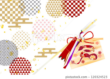 Snake New Year's card zodiac background Snake New Year's card zodiac background 120324523