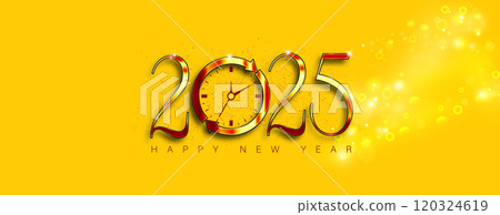 A vibrant illustration celebrating New Year 2025 120324619
