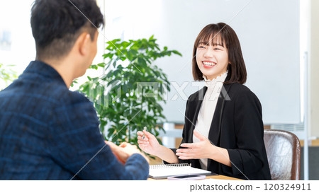 Two businessmen having a meeting 120324911