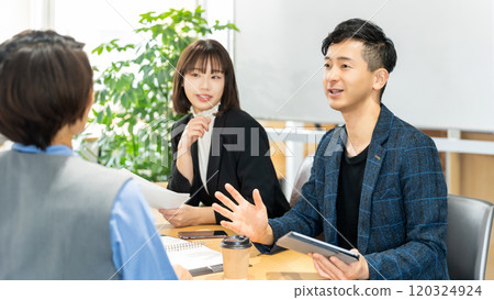Three businessmen having a meeting 120324924