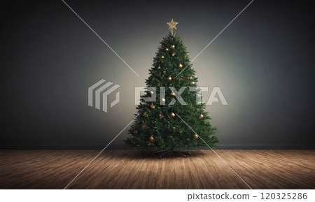 decorated christmas tree holiday background 120325286