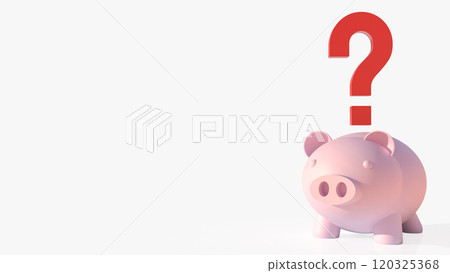 The piggy bank and question mark for earn or saving concept 3d rendering. 120325368
