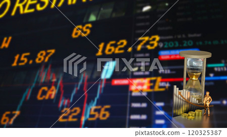 The chart and gold coins for Business concept 3d rendering. 120325387