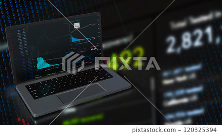The notebook and chart for Business concept 3d rendering. 120325394
