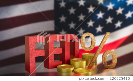 The fed text and coins for tax concept 3d rendering. 120325410