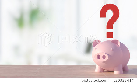 The piggy bank and question mark for earn or saving concept 3d rendering. 120325414