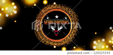 A cheerful backdrop for Christmas and New Year, adorned with festive decorations, and bright, colorful lights 120325545
