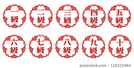 "1st grade", "2nd grade", "3rd grade", "4th grade", "5th grade", "6th grade", "7th grade", "8th grade", "9th grade", "10th grade" cherry blossom shaped seal stamp 120325964
