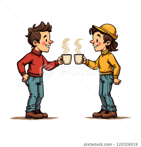 Casual Coffee Chat Illustration Casual Coffee Chat Illustration 120326019