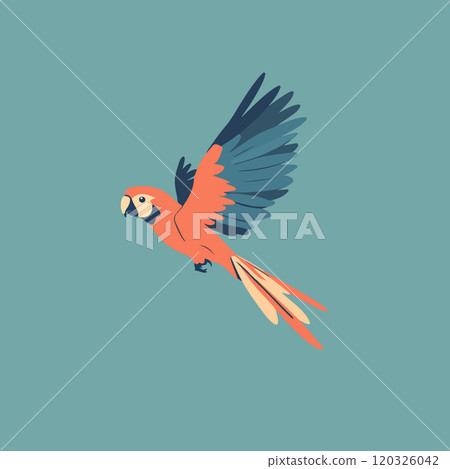 Colorful Parrot in Flight Illustration 120326042