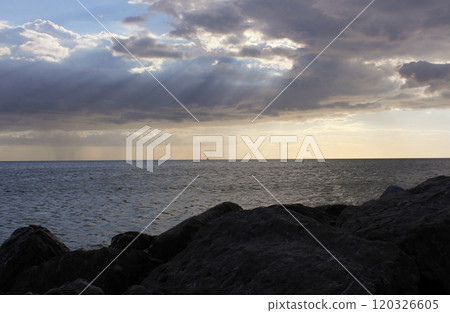 Rocks and Ocean at St Pete Beach Florida Late Afternoon 120326605