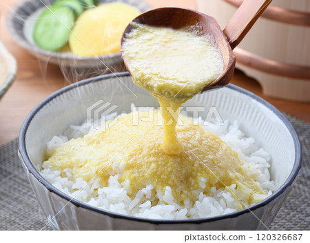 Enjoy hot rice with grated yam rice (seasoned grated yam) Enjoy hot rice with grated yam rice (seasoned grated yam) 120326687