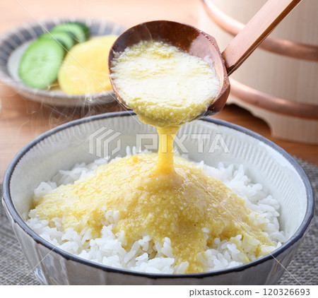 Enjoy hot rice with grated yam rice (seasoned grated yam) Enjoy hot rice with grated yam rice (seasoned grated yam) 120326693