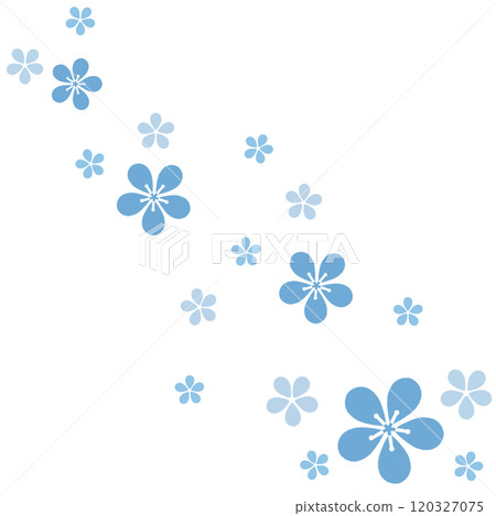 Blue simple flower illustration 120327075