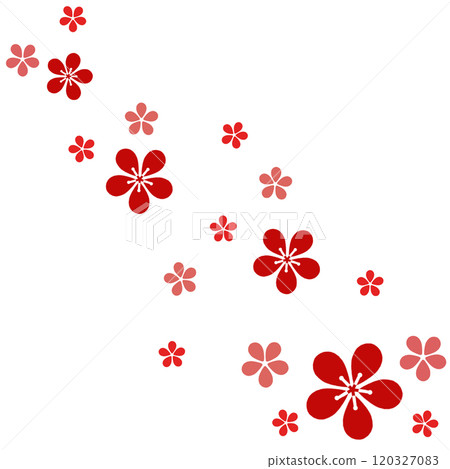紅色簡單花朵插畫 紅色簡單花朵插畫 120327083